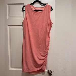 Pink Ruched Maternity Tank Mini Dress
